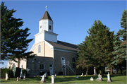 2750 DAVID STAR RD, a Romanesque Revival house of worship, built in Jackson, Wisconsin in 1855.