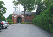 123 E WASHINGTON ST, a Romanesque Revival house of worship, built in Delavan, Wisconsin in 1856.