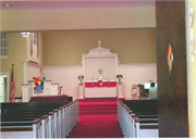 123 E WASHINGTON ST, a Romanesque Revival church, built in Delavan, Wisconsin in 1856.