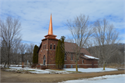 N7724 CTH B, a Late Gothic Revival church, built in Spring Lake, Wisconsin in 1931.