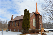 N7724 CTH B, a Late Gothic Revival church, built in Spring Lake, Wisconsin in 1931.