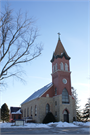 28075 State Highway 27, a Early Gothic Revival church, built in Eastman, Wisconsin in 1918.