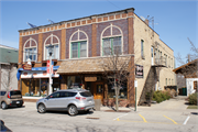 534-538 1ST STREET, a Commercial Vernacular large retail building, built in New Glarus, Wisconsin in 1916.