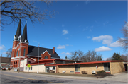 313 E Montello St, a Early Gothic Revival house of worship, built in Montello, Wisconsin in 1913.