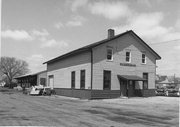 102 BRODHEAD ST, a Greek Revival depot, built in Mazomanie, Wisconsin in 1857.