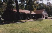 DEVIL'S LAKE STATE PARK, a Rustic Style bath house/restroom facility, built in Baraboo, Wisconsin in 1938.