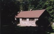 S5975 Park Road: DEVIL'S LAKE STATE PARK, a Rustic Style bath house/restroom facility, built in Baraboo, Wisconsin in 1939.