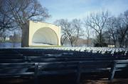 OWEN PARK, a Art Deco bandstand/bandshell, built in Eau Claire, Wisconsin in 1938.