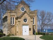 300 E GORHAM ST, a Romanesque Revival synagogue/temple, built in Madison, Wisconsin in 1863.