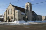 1700 13th Ave, a Late Gothic Revival house of worship, built in South Milwaukee, Wisconsin in 1954.