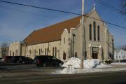 1700 13th Ave, a Late Gothic Revival house of worship, built in South Milwaukee, Wisconsin in 1954.