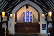 612 Ontario Ave, a Late Gothic Revival church, built in Sheboygan, Wisconsin in 1938.