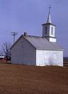 SE of Waterloo at Jct. of Bluse Point and Island Church Rds., a Early Gothic Revival house of worship, built in Waterloo, Wisconsin in 1863.