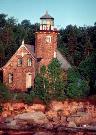 NE TIP SAND ISLAND, a Early Gothic Revival lifesaving station facility/lighthouse, built in Bayfield, Wisconsin in 1881.