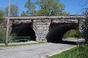 OAK CREEK PKWY AT UP RAILROAD - OAK CREEK PARKWAY, a NA (unknown or not a building) bridge, built in South Milwaukee, Wisconsin in 1883.