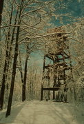 COPPER FALLS STATE PARK, a Rustic Style fire tower, built in Morse, Wisconsin in 1937.
