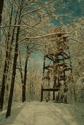 COPPER FALLS STATE PARK, a Rustic Style observation/fire tower, built in Morse, Wisconsin in 1937.