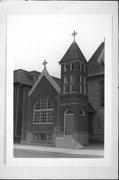 117 ALLEN ST, a Romanesque Revival church, built in Chippewa Falls, Wisconsin in 1894.
