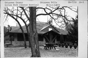 IRVINE PARK ROAD, IRVINE PARK (JEFFERSON AVE), a Rustic Style pavilion, built in Chippewa Falls, Wisconsin in 1908.