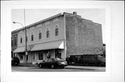 104-106 E Blackhawk Ave, a Italianate retail building, built in Prairie du Chien, Wisconsin in 1870.
