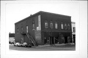 200 - 204 W Blackhawk Ave, a Romanesque Revival retail building, built in Prairie du Chien, Wisconsin in 1872.