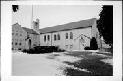 8013 STATE HIGHWAY 57, a Romanesque Revival church, built in Baileys Harbor, Wisconsin in 1936.