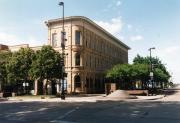 1 N PINCKNEY ST, a Italianate retail building, built in Madison, Wisconsin in 1871.