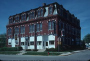 108 N WASHINGTON ST, a Second Empire lodging-hotel, built in Lancaster, Wisconsin in 1884.