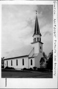 220 BROADWAY, a Early Gothic Revival house of worship, built in Platteville, Wisconsin in 1876.