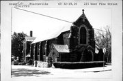 215 W PINE ST, a Late Gothic Revival house of worship, built in Platteville, Wisconsin in 1928.