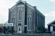 1617 9TH ST, a Romanesque Revival house of worship, built in Monroe, Wisconsin in 1861.