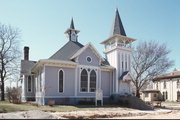 192 E HURON ST, a Queen Anne church, built in Berlin, Wisconsin in 1898.