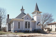 192 E HURON ST, a Queen Anne house of worship, built in Berlin, Wisconsin in 1898.