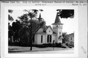 192 E HURON ST, a Queen Anne house of worship, built in Berlin, Wisconsin in 1898.