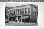129-133 E RACINE ST, a Italianate large retail building, built in Jefferson, Wisconsin in 1884.