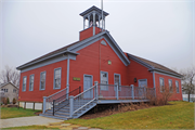 6857 PAOLI RD, a Greek Revival school-one to six room, built in Montrose, Wisconsin in 1854.