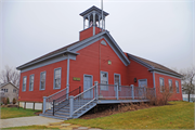 6857 PAOLI RD, a Greek Revival one to six room school, built in Montrose, Wisconsin in 1854.