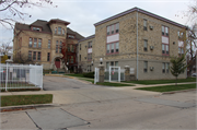 1130 Carlisle Ave., a Romanesque Revival elementary, middle, jr.high, or high, built in Racine, Wisconsin in 1890.