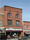 133 W MAPLE ST, a Romanesque Revival meeting hall, built in Lancaster, Wisconsin in 1901.