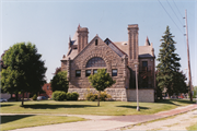 105 W PARK AVE, a Romanesque Revival library, built in Beaver Dam, Wisconsin in 1890.