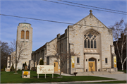 1416 GRAND AVE, a Late Gothic Revival house of worship, built in Manitowoc, Wisconsin in 1950.