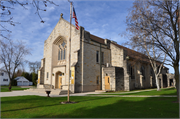 1416 GRAND AVE, a Late Gothic Revival church, built in Manitowoc, Wisconsin in 1950.