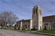 1416 GRAND AVE, a Late Gothic Revival church, built in Manitowoc, Wisconsin in 1950.