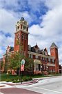 110 E 2ND ST, a Romanesque Revival city hall, built in Marshfield, Wisconsin in 1901.