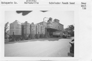 136 W DEWY ST, a Astylistic Utilitarian Building grain elevator/feed mill, built in Hortonville, Wisconsin in 1908.