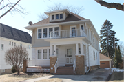 1821 N 70th Street, a American Foursquare duplex, built in Wauwatosa, Wisconsin in 1925.
