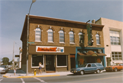 101-103 E Blackhawk Ave, a Romanesque Revival retail building, built in Prairie du Chien, Wisconsin in 1866.