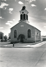 MAIN AND CHURCH STS., a Romanesque Revival church, built in Linden, Wisconsin in 1851.