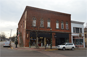 200 - 204 W Blackhawk Ave, a Romanesque Revival retail building, built in Prairie du Chien, Wisconsin in 1872.