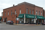 100 W Blackhawk Ave, a Commercial Vernacular retail building, built in Prairie du Chien, Wisconsin in 1872.
